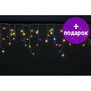 Светодиодная бахрома Winner Light тепло-белый 3*06 м черный каучук