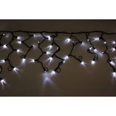 Светодиодная бахрома IQ LED фиксинг 4.8M, 24V белый на черном проводе без силового шнура