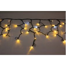 Светодиодная бахрома IQ LED фиксинг 4.8M, 24V желтый на черном проводе без силового шнура