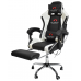 Вибромассажное кресло Calviano AVANTI ULTIMATO black/white/black с подножкой