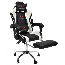 Вибромассажное кресло Calviano AVANTI ULTIMATO black/white/black с подножкой