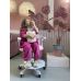Вибромассажное кресло Calviano Comfy розовое с подножкой